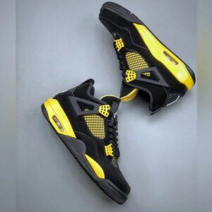 Nike Air Jordan 4 Retro Shoes Thunder 2023 Black Yellow